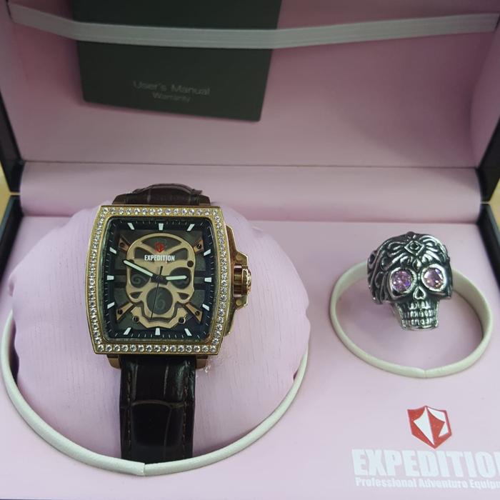 JAM TANGAN WANITA EXPEDITION E 6688 E6688 ROSEGOLD BROWN ORIGINAL