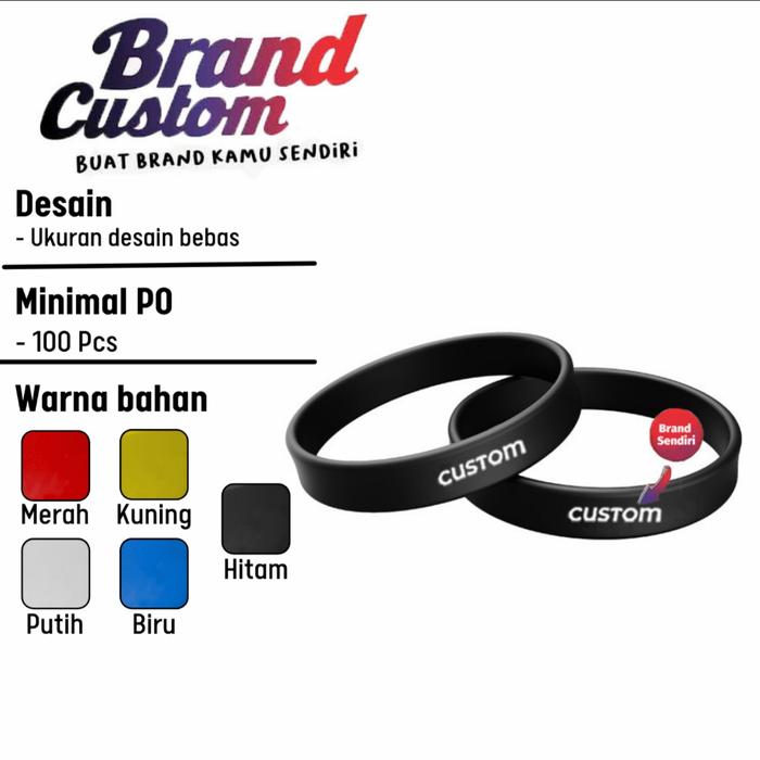 Gelang karet custom logo brand sendiri 745