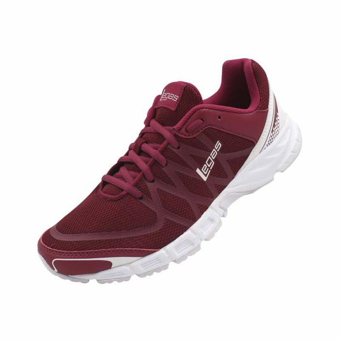 sepatu league legas pria evo running shoes maroon original promo