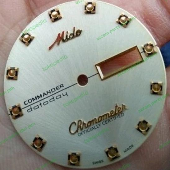 PLAT | DIAL JAM MIDO CHRONOMETER DATEDAY 8439 GOLD MESIN ETA SWIS 2836
