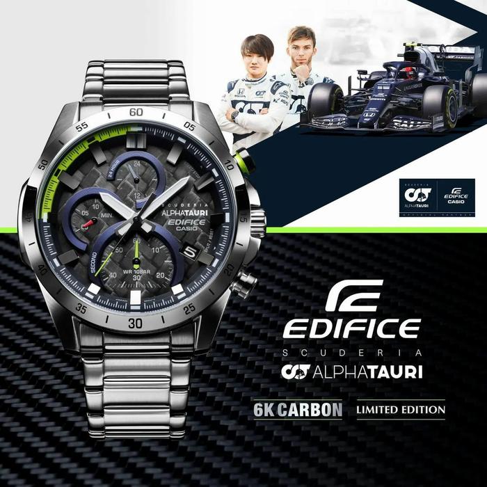 Jam Tangan Pria Merek Edifice EFR-571 EFR 571 AlphaTauri Steel 45mm