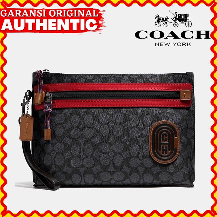 Tas Coach Academy Pouch Men Pria In Signature Original Branded