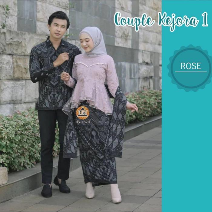 Kebaya Modern Batik Muslim Baju Couple Pasangan Lamaran Kekinian