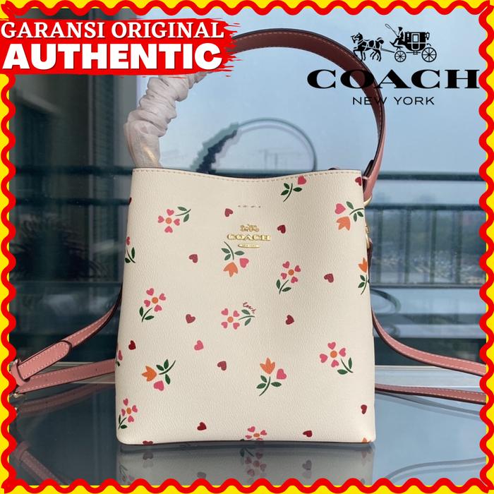 Tas Coach Love Flower Town Bucket Bag Small Wanita Original Branded