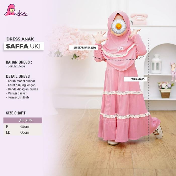 Dress Muslim Anak SAFFA 1-4th | MiuLan Kids | Busana Baju Pakaian Mus