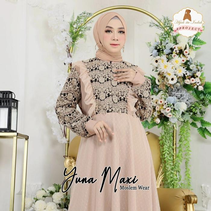 gamis pesta brokat mewah maxi dress kondangan lebaran bw7702 yuna