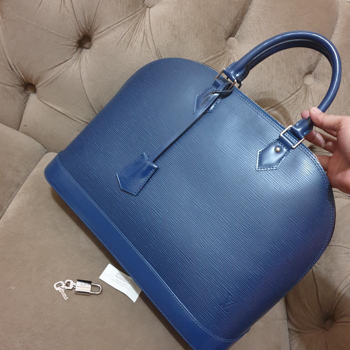 like new .authentic tas wanita .tote bag louis vuitton .lv blue
