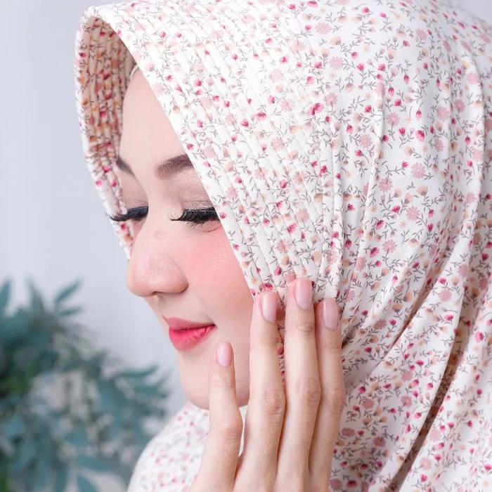 hijab instan syar'i motif bunga ori lulu hijab