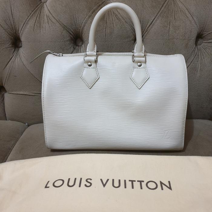 like new .authentic tas wanita .tote bag louis vuitton .lv cream