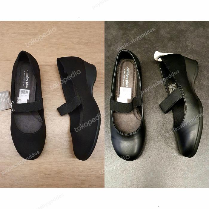 Payless Sepatu Wedge Kerja Hitam Mary Jane Comfort Plus Gretchen