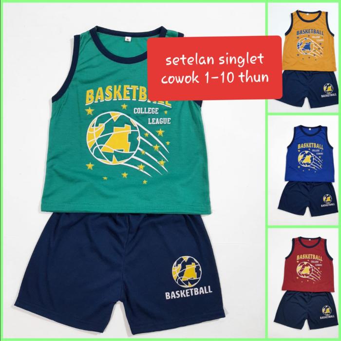 setelan singlet kaos anak laki laki celana pendek baju cowok BasketBal
