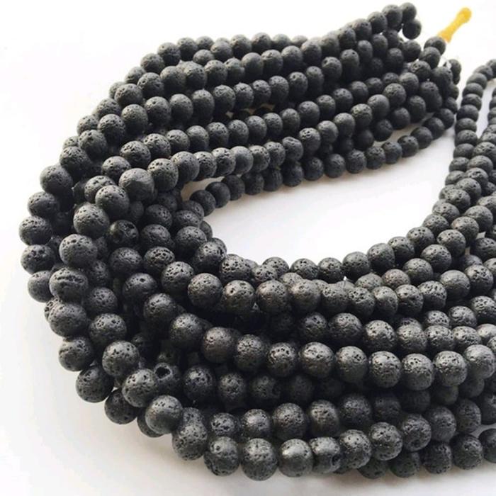 BATU NATURAL LAVA - BAHAN GELANG - KALUNG - TASBIH AKSESORIS 14MM