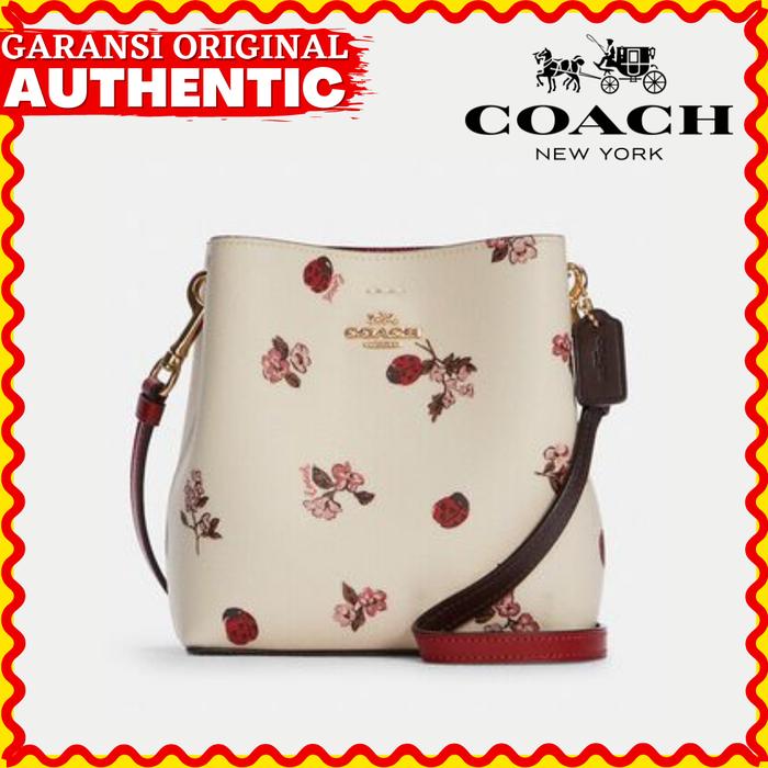 Tas Coach Mini Town Bucket Bag With Ladybug Floral Original Branded