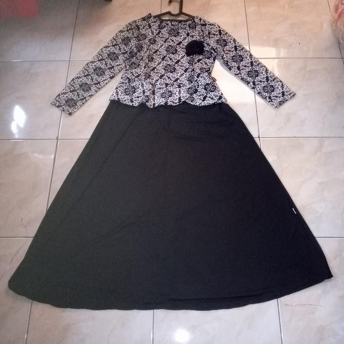 Baju gamis/dress wanita muslim hitam putih S Most preloved