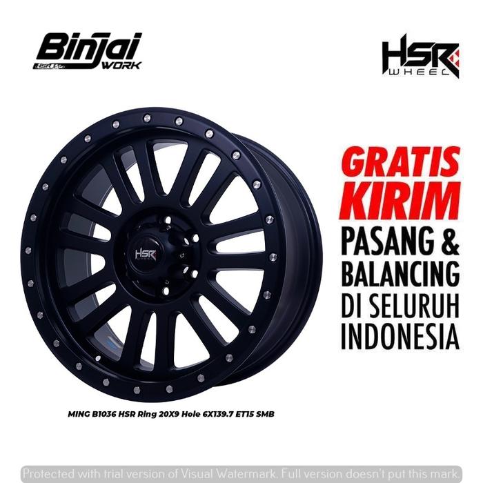 Velg Mobil Pajero Fortuner MUX MING HSR R20 Beadlock warna hitam doff