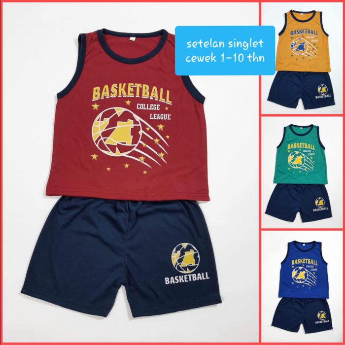 setelan singlet kaos anak laki laki celana pendek baju cowok BasketBal