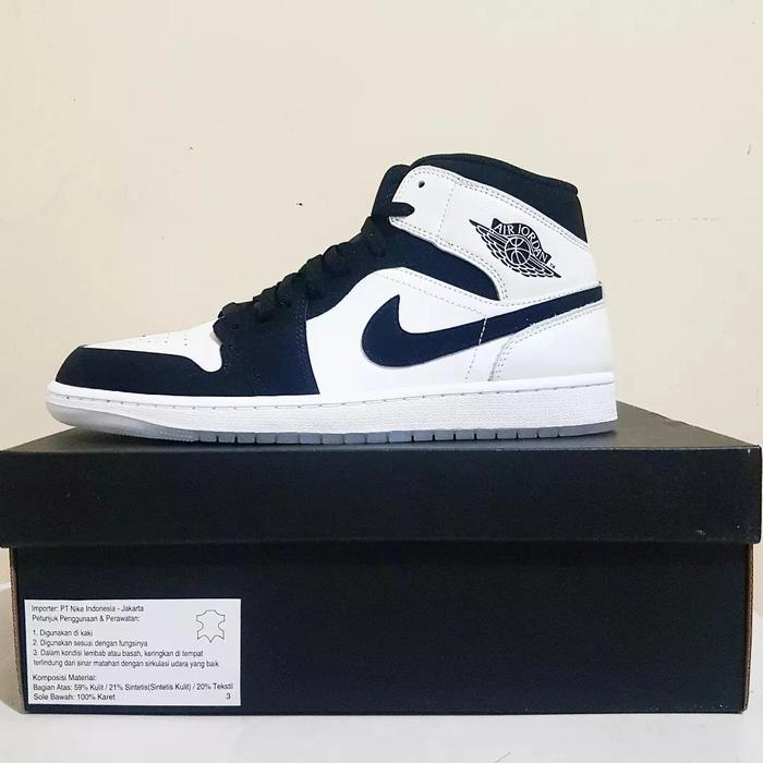 Nike Air Jordan 1 Mid SE Diamond Shorts Black White Original Mens