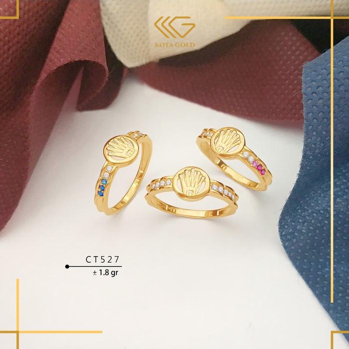 CINCIN EMAS ASLI KADAR 300%/6KARAT DAN 375%/8KARAT KODE CT527 LOGO