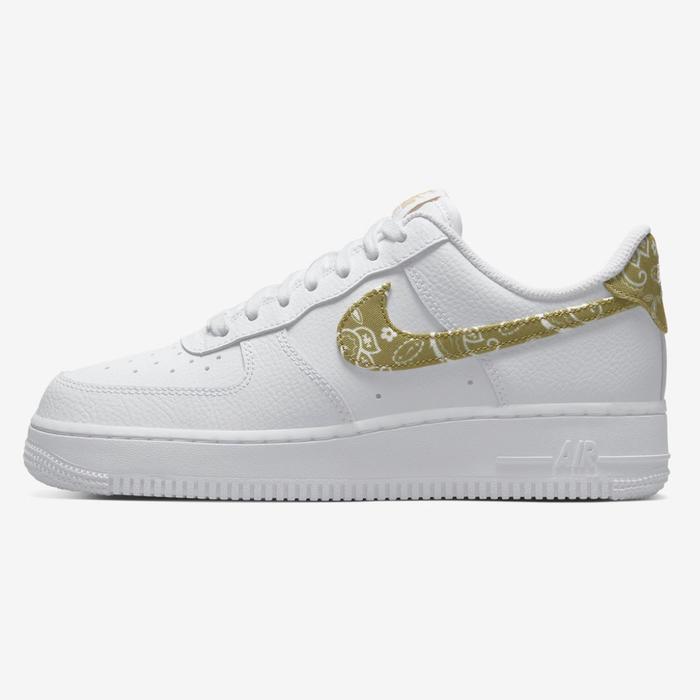 NIKE AIR FORCE 1 '07 ESSENTIAL OLIVE PAISLEY WHITE BARLEY ORIGINAL