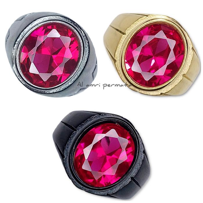 cincin batu merah siam asli bangkok merah delima siam