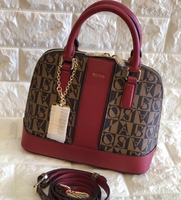 Tas bonia original Authentic monogram Lis merah Alma