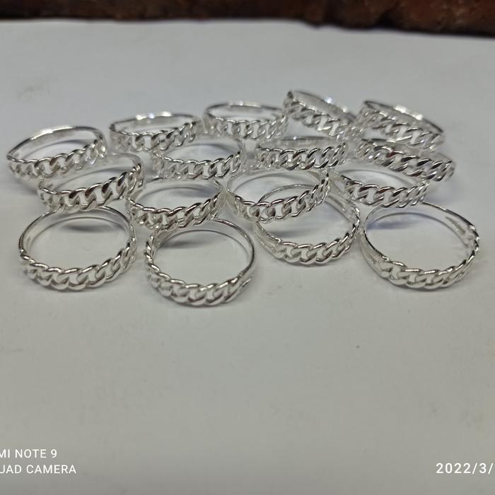 cincin ½ rantai perak murni