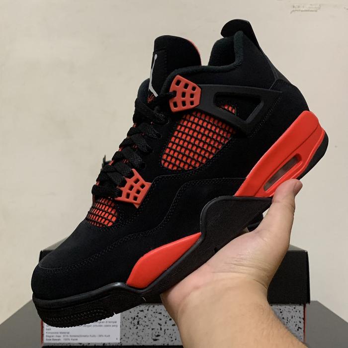 AIR JORDAN 4 THUNDER RED 100% AUTHENTIC SNEAKERS