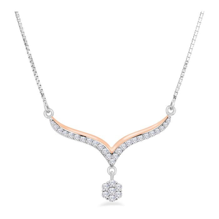 Flower on Whale Tail Necklace AORA 3CL15
