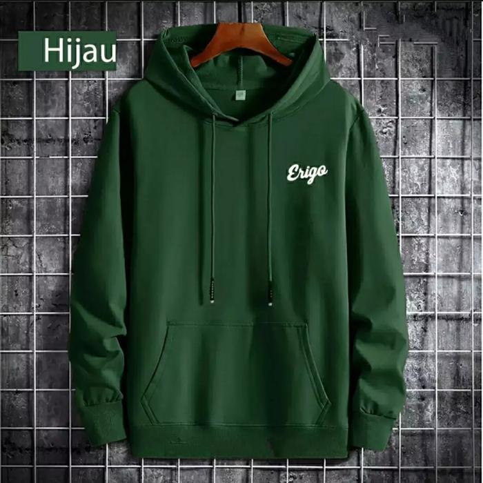Sweater Hoodie Pria Distro Erigo Premium Ori Hijau Jaket Hoodie Pria