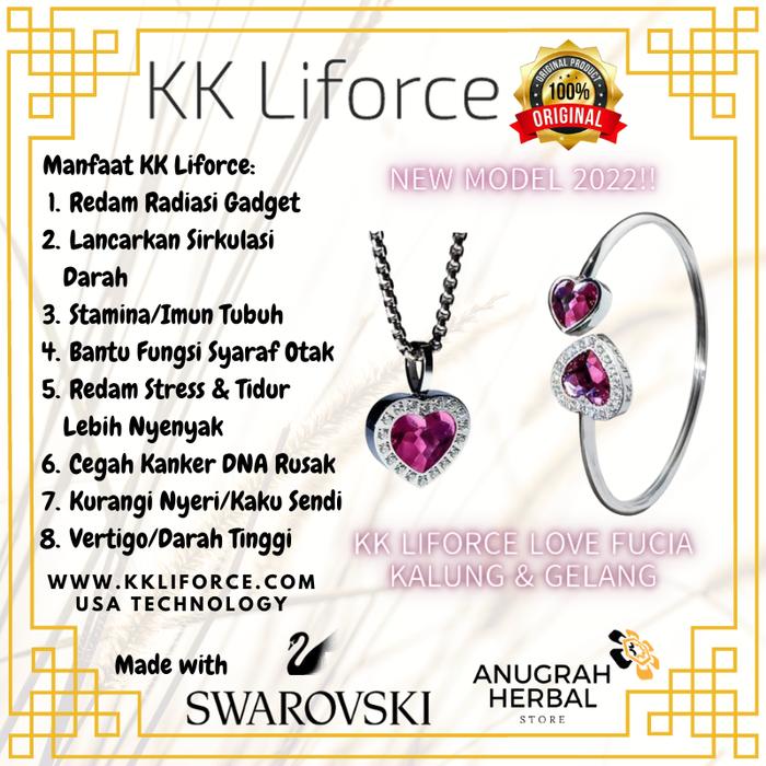 Kalung Gelang KK Liforce Fuchsia Love Fucia Hati Ungu FREE 3 Lip GLANZ
