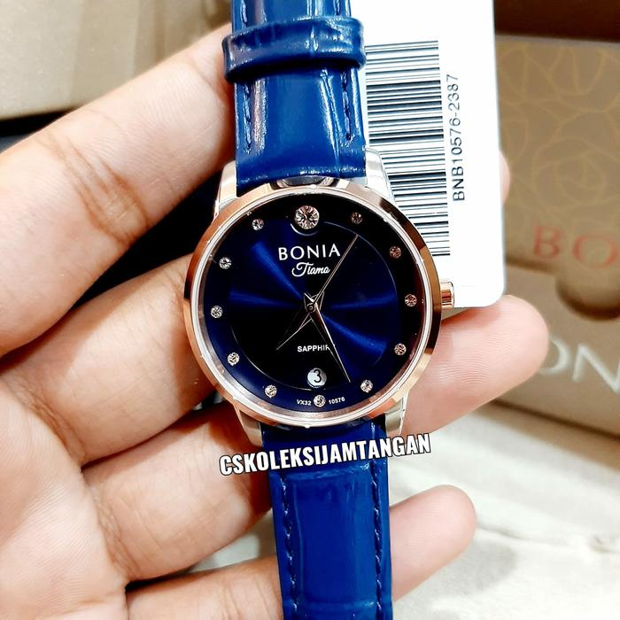 JAM TANGAN WANITA BONIA BNB10576-2387 SAPPHIRE ROSEGOLD BLUE ORIGINAL