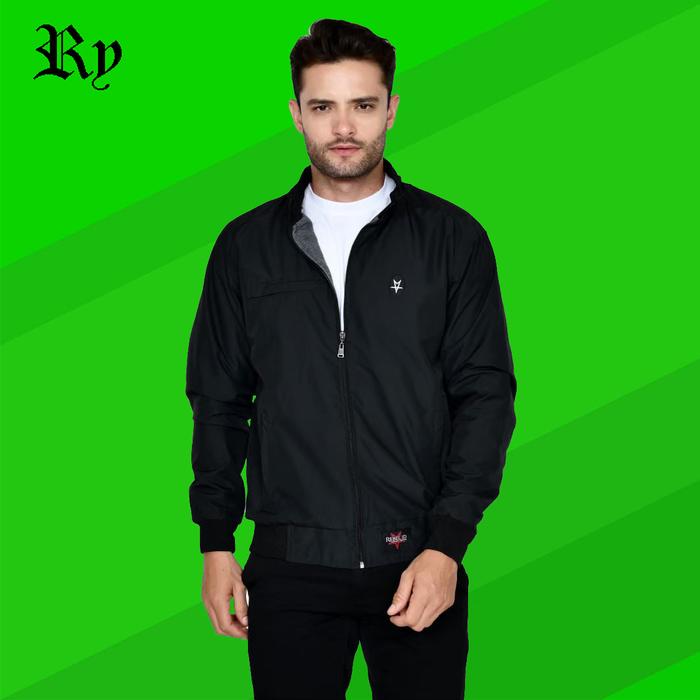 JAKET HARINGTON WATERPROOF TASLAN BLACK ORIGINAL REBEL ID