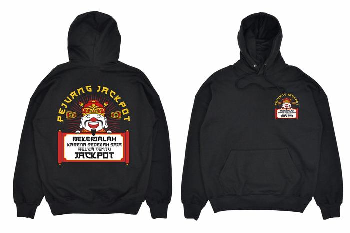 JAKET HOODIE KAKEK MERAH PEJUANG JACKPOT BIG SIZE JUMBO