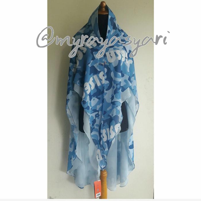 khimar sisesa camouflage smokey blue army