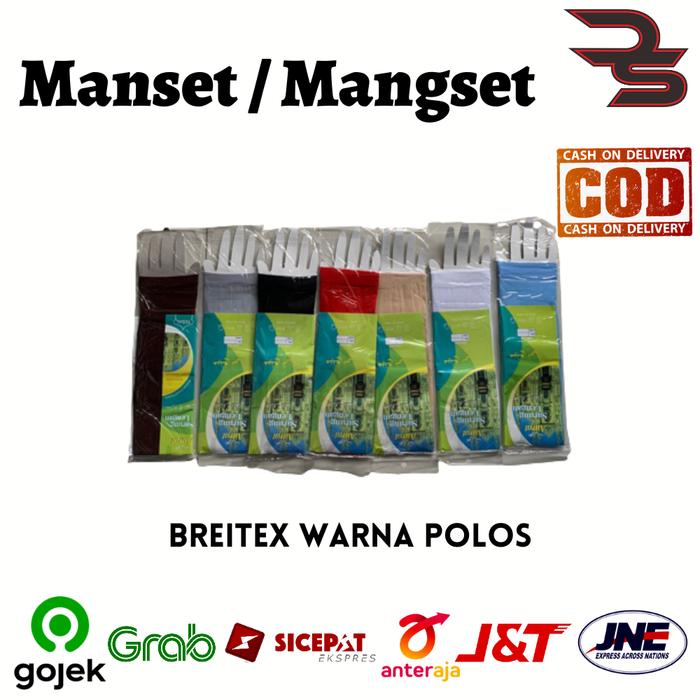 Manset / Mangset Breitex Polos Warna Hitam Putih Cream