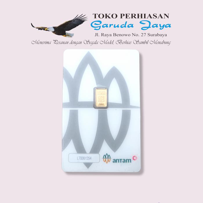 Emas Batangan Logam Mulia Antam Pecahan 0.5 Gram Certicard
