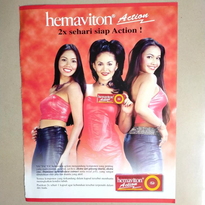 Iklan lama Hemaviton Action model Shanti, KD & Denada - original 2001