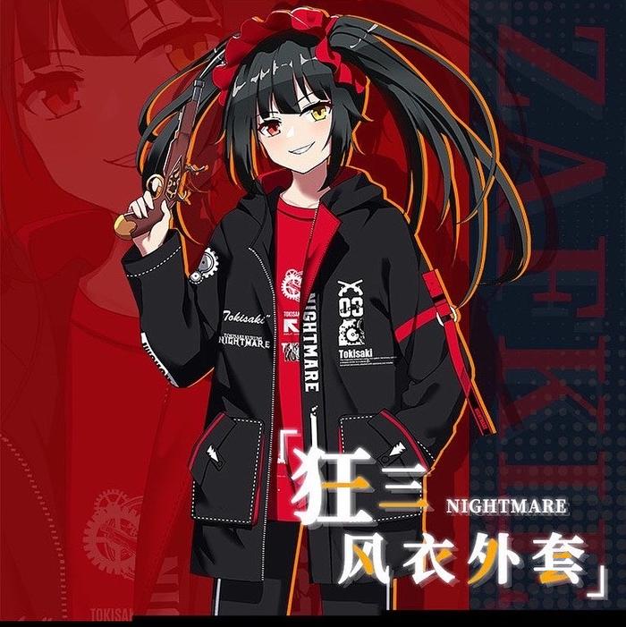 Tokisaki Kurumi Jacket Date A Live Cosplay Anime Jaket Jepang Fleece Pria Unisex Wanita Distro Baseb