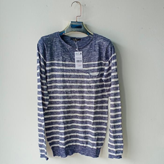 Ciaopanic/Atasan Rajut wanita garis garis/Sweater Rajut second import
