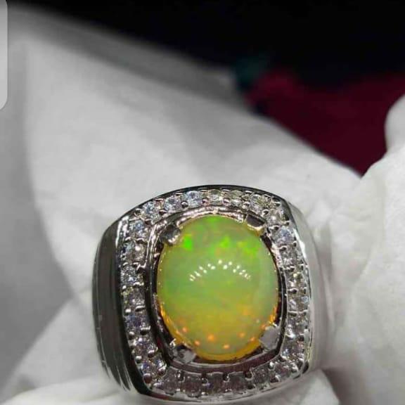Opal Ethiopia jarong Joss ring alpaka super