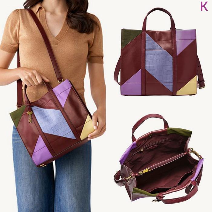 Fossil Carmen Shopper Patchwork Bag