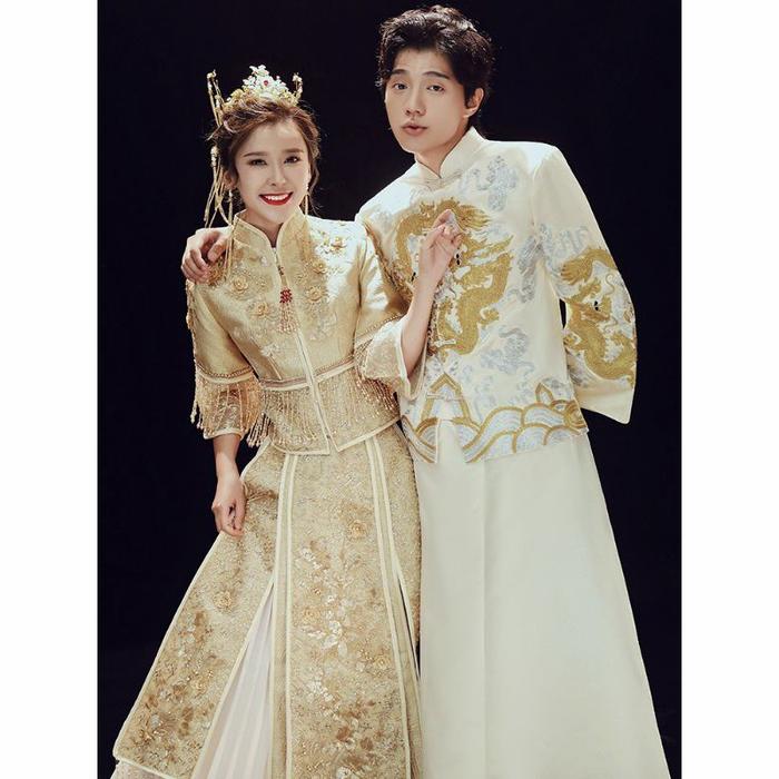 CHW7 S-2XL Cheongsam sangjit couple impor cheongsam gold gaun sangjit