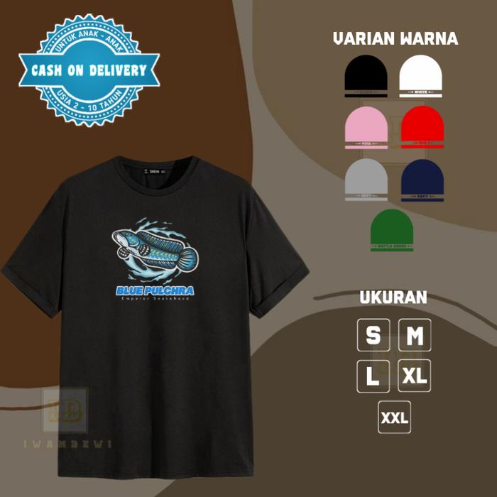 baju kaos channa blue pulchra anak katun/t-shirt channa snakehead 01