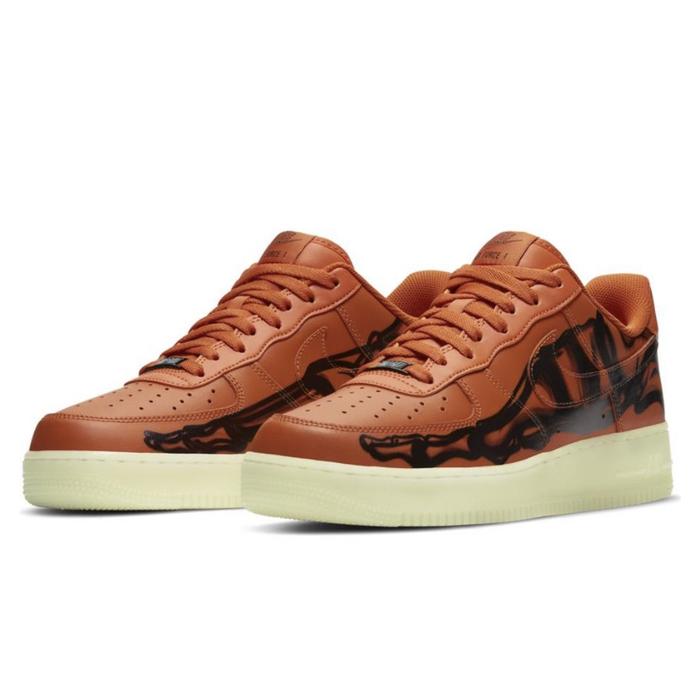 NIKE AIR FORCE 1 SKELETON ORANGE BLACK ORIGINAL SNEAKERS BNIB RESMI