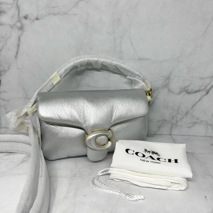 TAS COACH TABBY PILLOW 18CM MINI SILVER CROSSBODY BAG