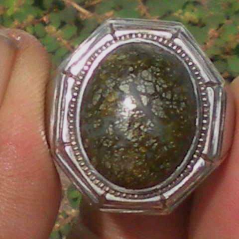 batu badar perak ring monel handmade
