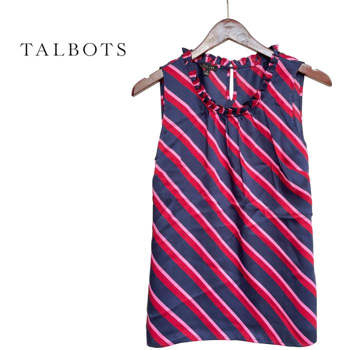 Blouse Wanita - Talbots Stripe Print Sleeveless