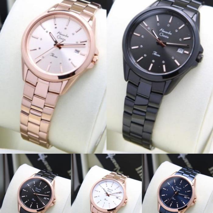 ALEXANDRE CHRISTIE AC2836 AC 2836 JAM WANITA  BLACK ORIGINAL BERGARANSI RESMI