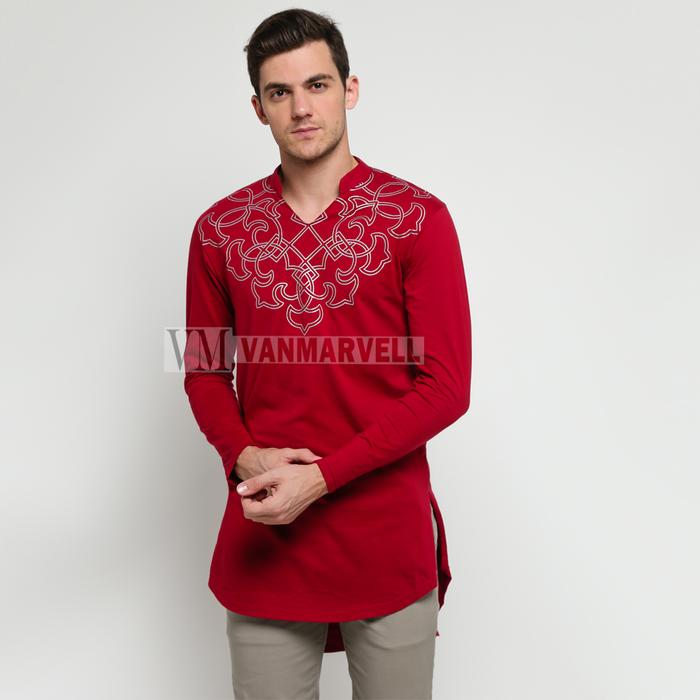 VM Gamis Merah Maroon Baju Koko Jumbo Merah Panjang Gamis Jumbo