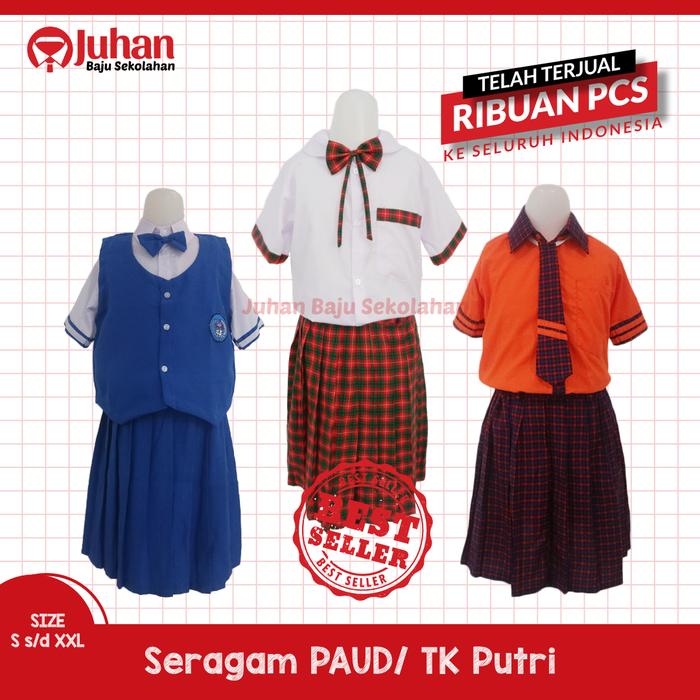 SERAGAM TK PAUD PENDEK SERAGAM SEKOLAH ANAK PAUD TK BAJU PAUD TK PUTRI